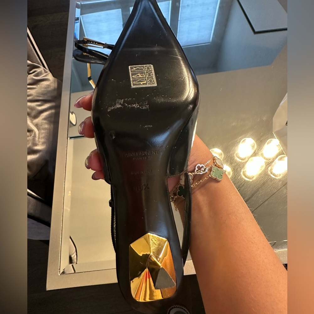 Saint Laurent “Lee” slingback buckle leather pumps Size 40.5 - Picture 6 of 9